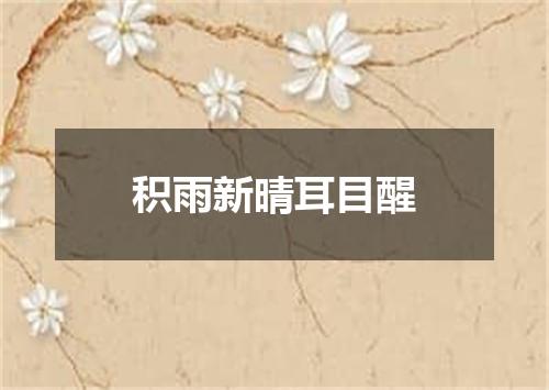 积雨新晴耳目醒