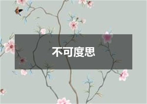 不可度思
