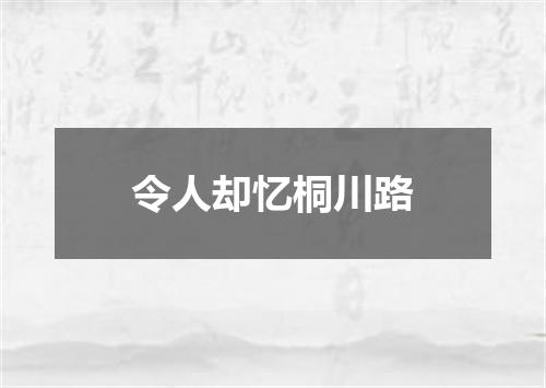 令人却忆桐川路