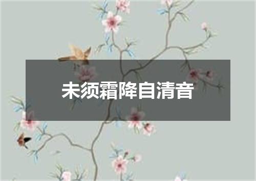 未须霜降自清音