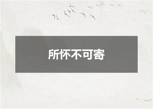 所怀不可寄
