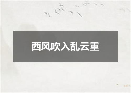 西风吹入乱云重