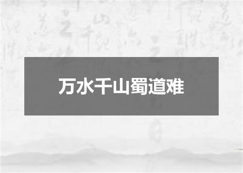 万水千山蜀道难