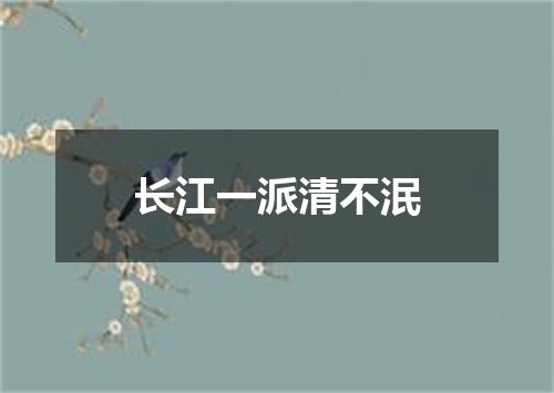 长江一派清不泯