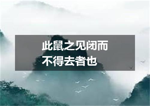 此鼠之见闭而不得去者也