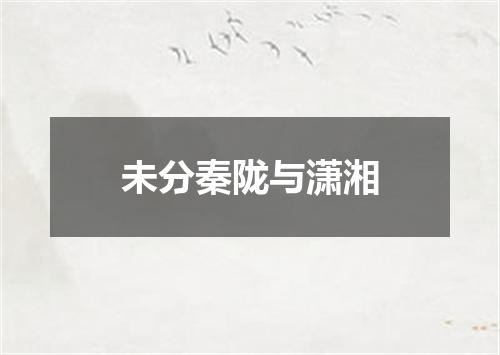 未分秦陇与潇湘