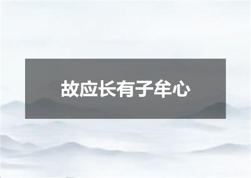 故应长有子牟心