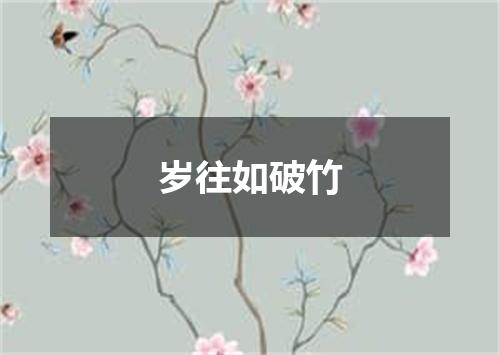 岁往如破竹
