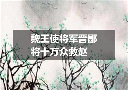魏王使将军晋鄙将十万众救赵