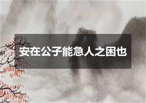 安在公子能急人之困也