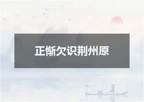 正惭欠识荆州原