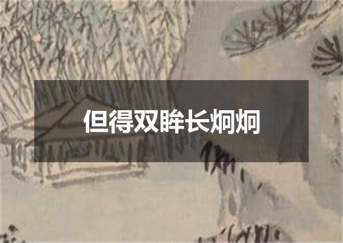 但得双眸长炯炯