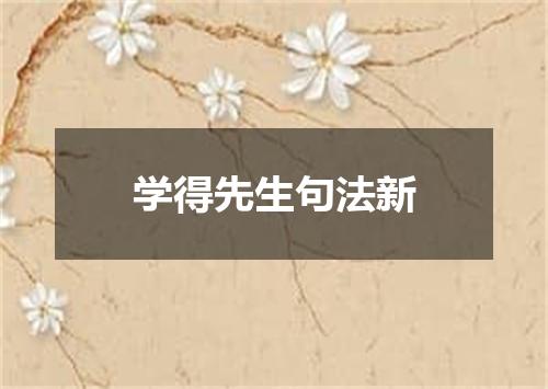 学得先生句法新