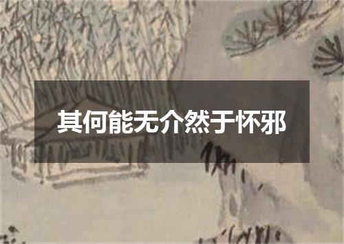 其何能无介然于怀邪