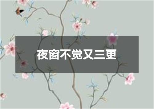 夜窗不觉又三更