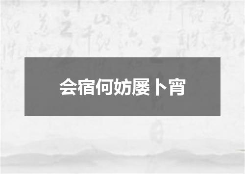会宿何妨屡卜宵