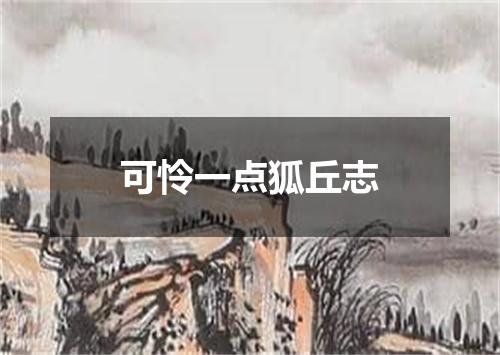 可怜一点狐丘志