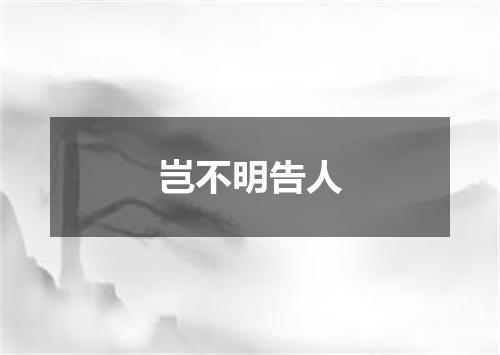 岂不明告人