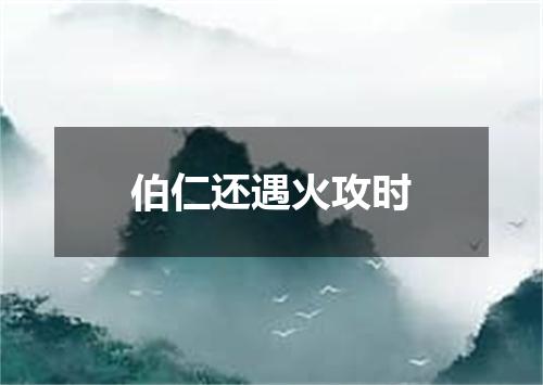 伯仁还遇火攻时