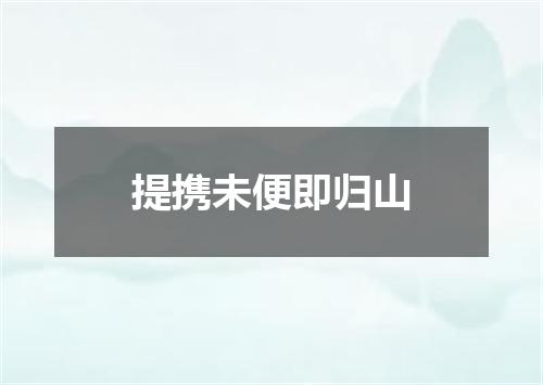 提携未便即归山