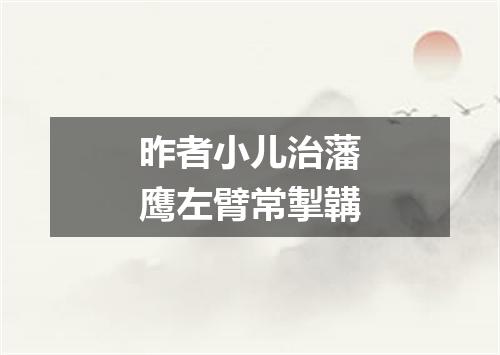 昨者小儿治藩鹰左臂常掣韝