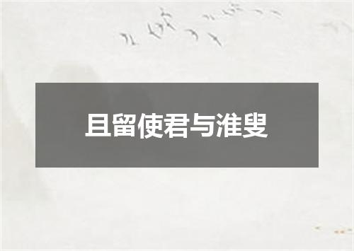 且留使君与淮叟