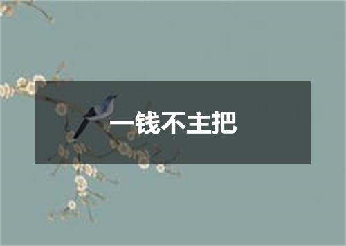 一钱不主把