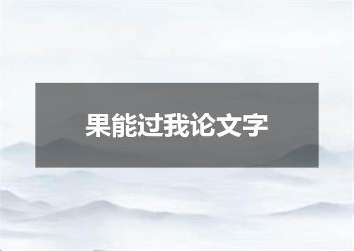 果能过我论文字