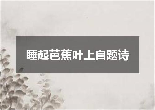 睡起芭蕉叶上自题诗