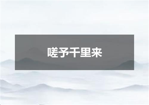 嗟予千里来