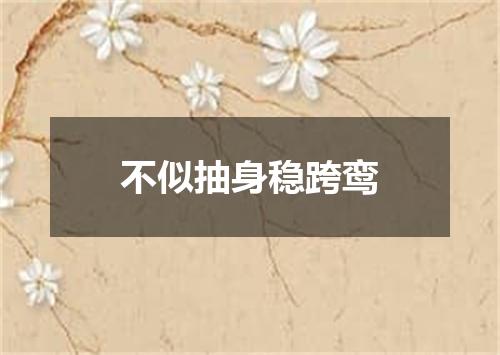 不似抽身稳跨鸾