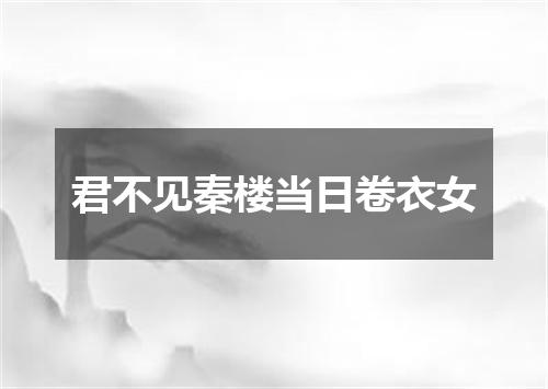 君不见秦楼当日卷衣女