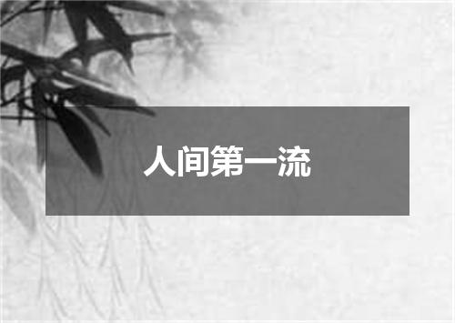 人间第一流