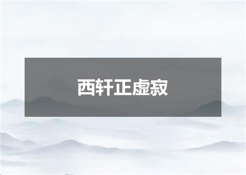 西轩正虚寂
