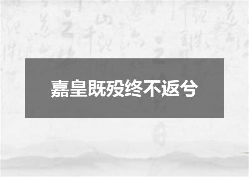 嘉皇既殁终不返兮
