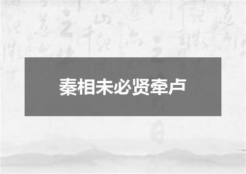 秦相未必贤牵卢
