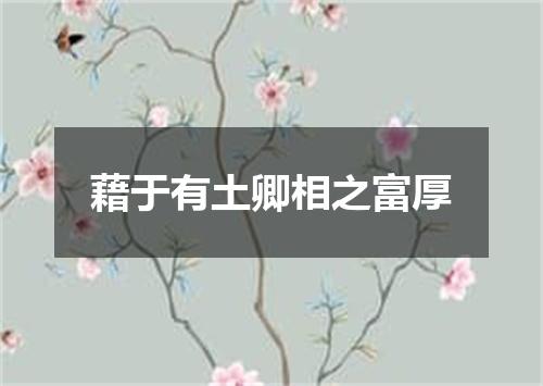藉于有土卿相之富厚