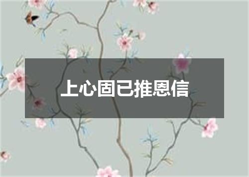 上心固已推恩信