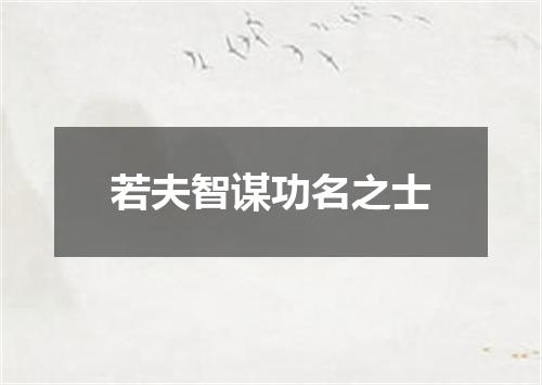 若夫智谋功名之士