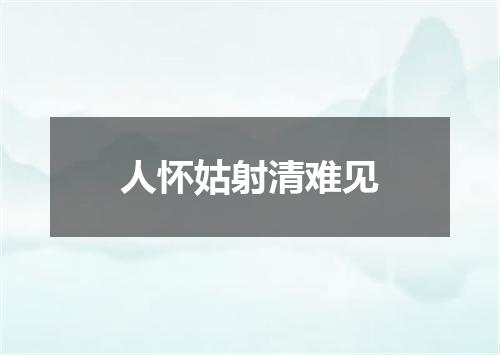 人怀姑射清难见