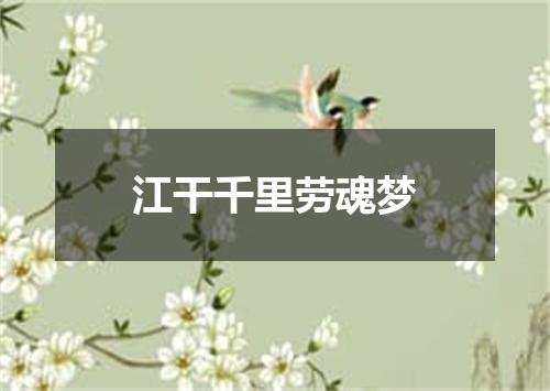 江干千里劳魂梦