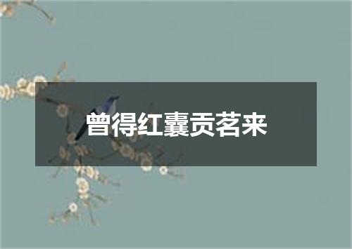 曾得红囊贡茗来