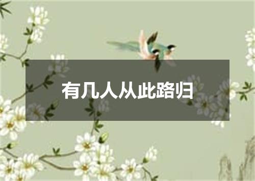 有几人从此路归