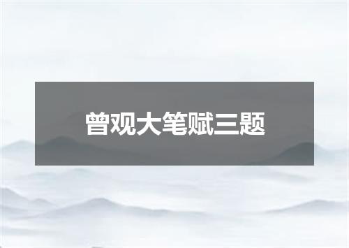 曾观大笔赋三题