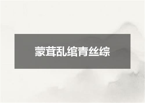 蒙茸乱绾青丝综