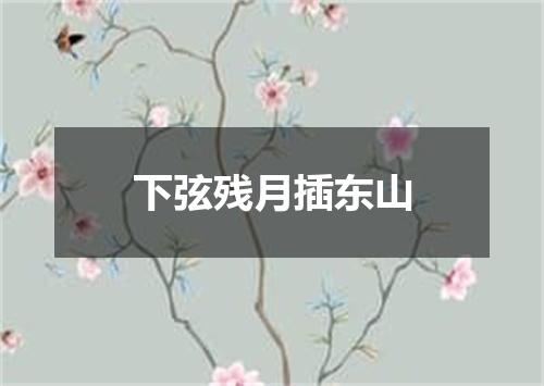 下弦残月插东山
