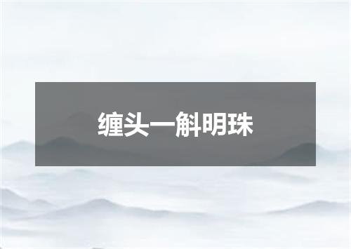 缠头一斛明珠