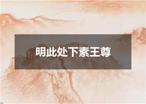 明此处下素王尊