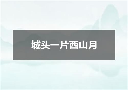 城头一片西山月