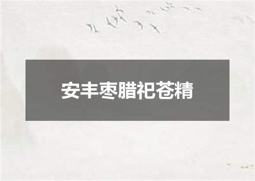 安丰枣腊祀苍精
